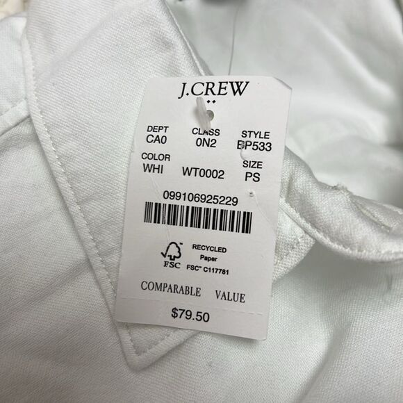 J. Crew Factory BP533 white Petite button-up oxford shirt in signature fit Small - Picture 8 of 11